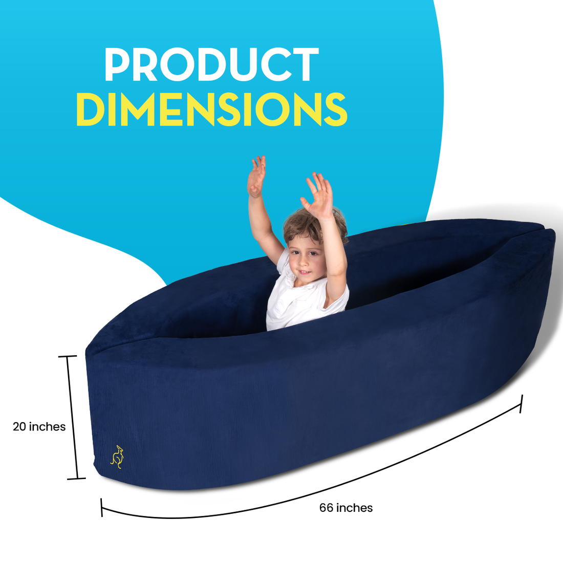 Sensory Chair for Kids — Sensory Soft Canoe for Children – Deluxe Adjustable Compression Peapod Foam Dark Blue