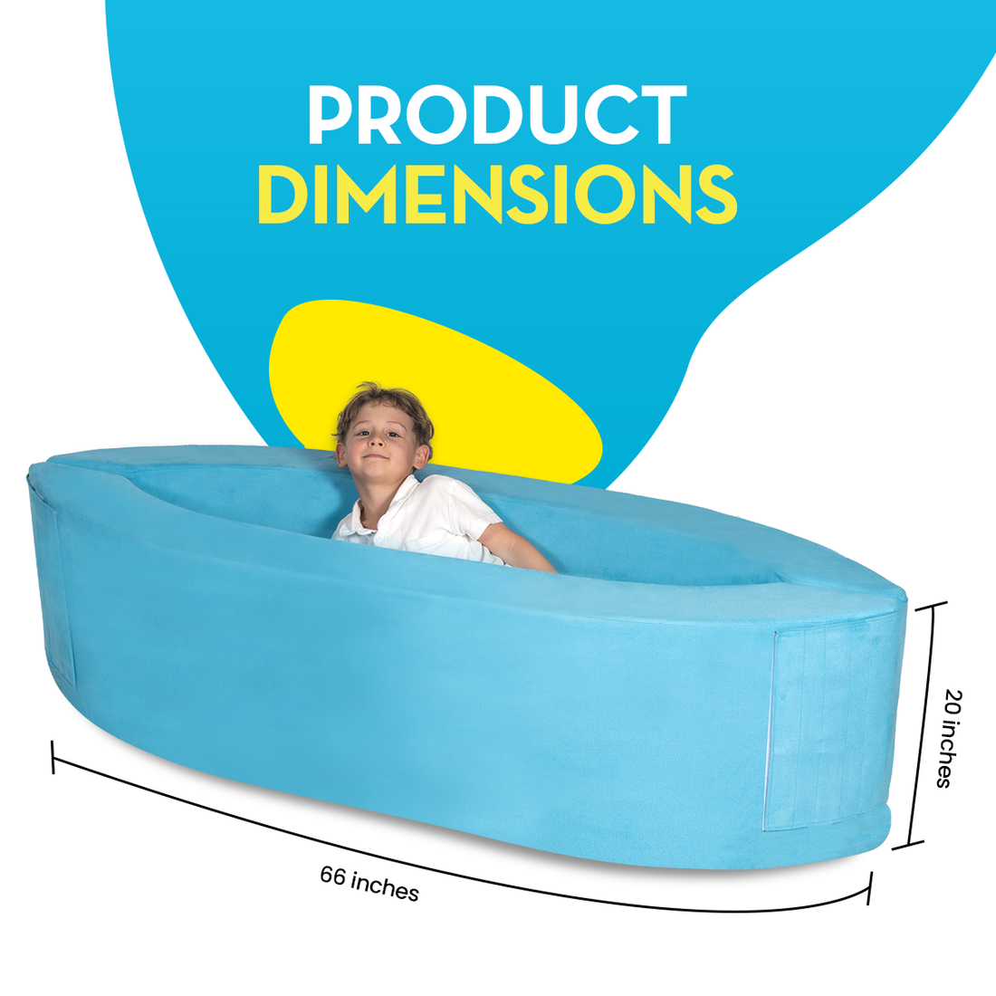 Sensory Chair for Kids — Sensory Soft Canoe for Children – Deluxe Adjustable Compression Peapod Foam